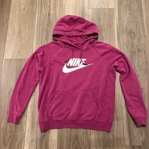 Women's Nike Large-Logo Magenta Hoodie in Small